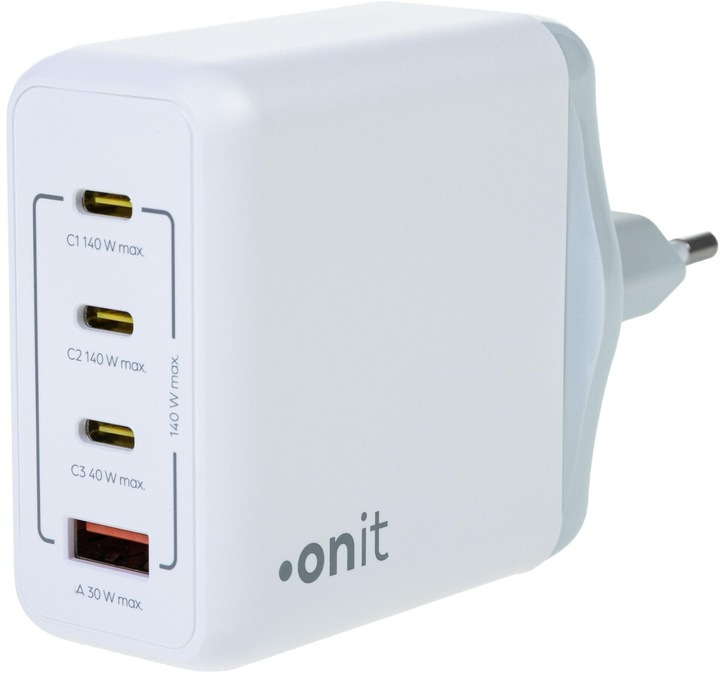 Actual product image Onit USB-Wandladegerät Quad 3C1A 140 W GaN Weiss (140 W)