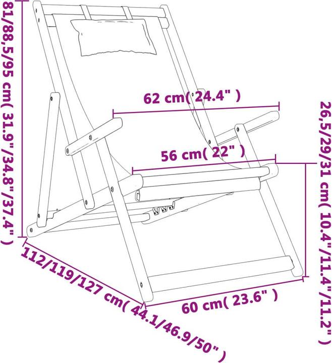 Actual product image vidaXL Beach chairs (127 cm)