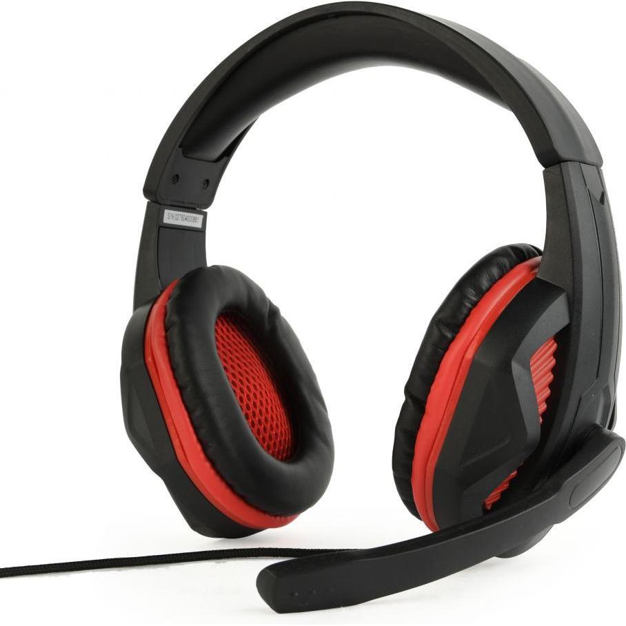 Gembird GHS-03 Gaming headset with volume control, matte black/red (Kabelgebunden), Gaming Headset, Rot, Schwarz