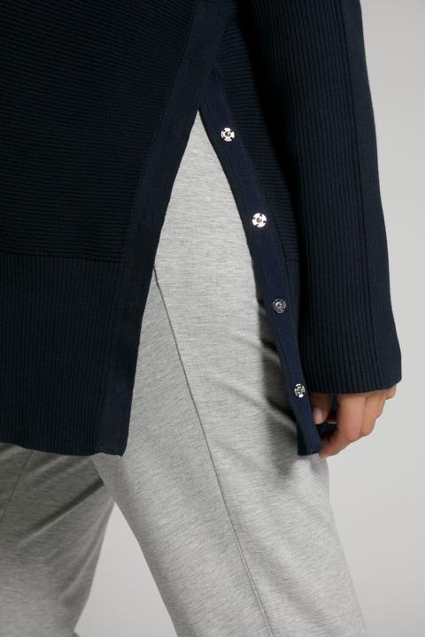 Produktbild Ulla Popken Bellieva-Pullover, Stehkragen, Druckknöpfe, Langarm, GOTS (46, 48)