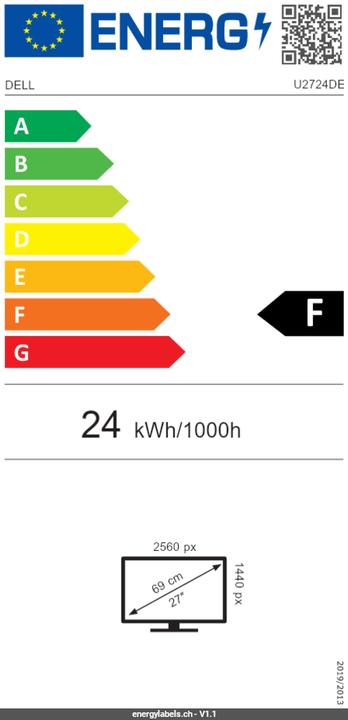 Energy Label Dell UltraSharp 27 Thunderbolt Hub (2560 x 1440 pixels, 27")