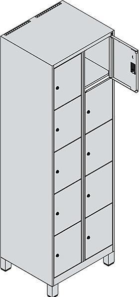 Produktbild C+P CP Classic Plus Schließfachschrank hellgrau 080010-205 S10009, 10 Schließfächer 60,0 x 50,0 x 195,0