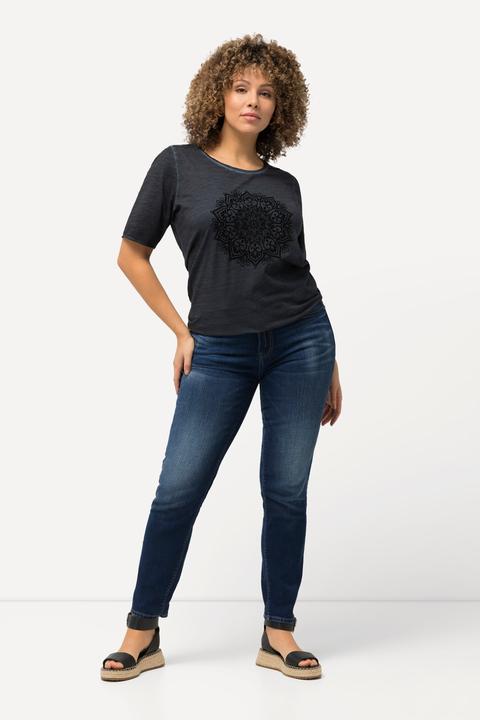 Immagine prodotto Ulla Popken Jeans modello Sarah in tessuto elasticizzato con taglio della gamba aderente e cinque tasche (60)