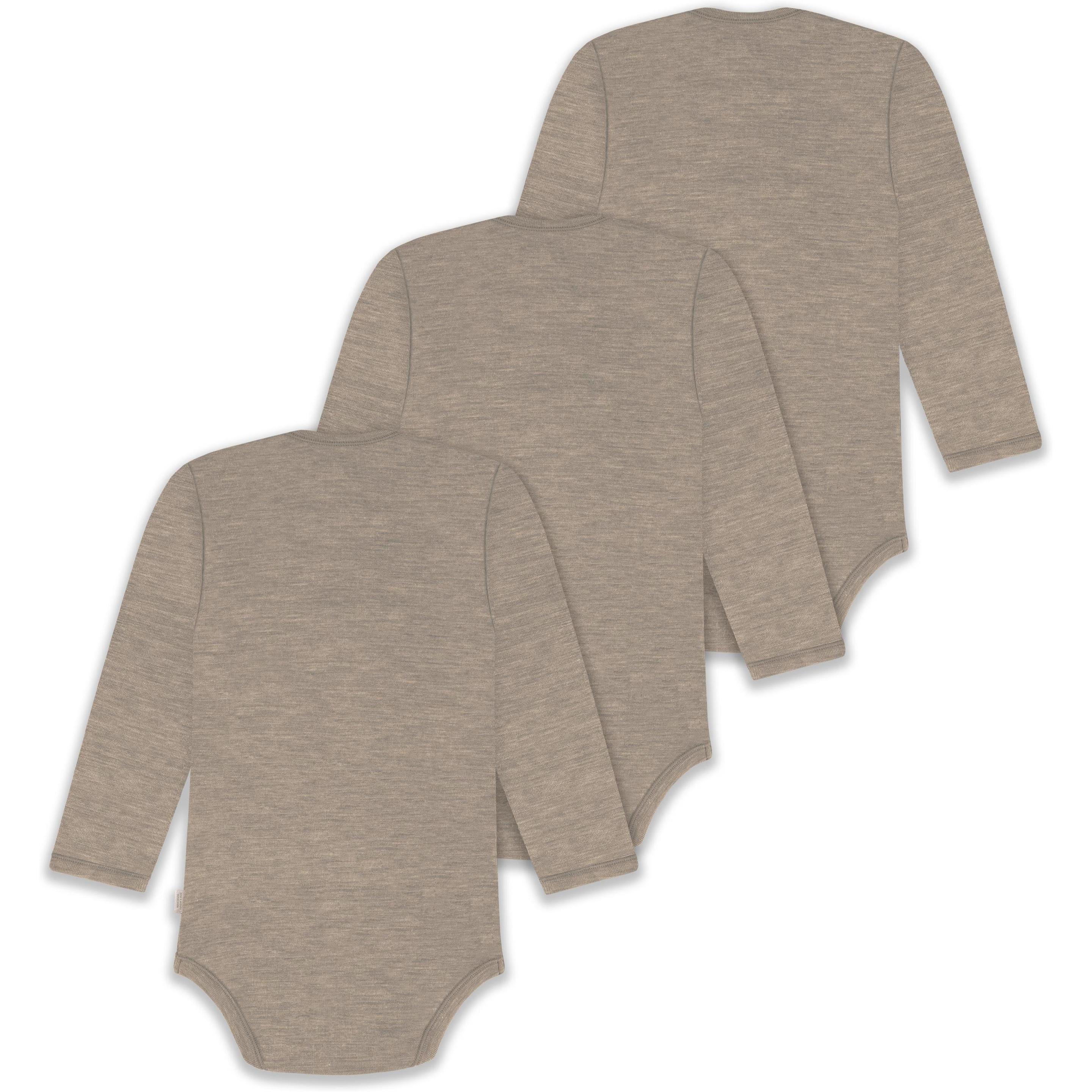 Thumbnail - Normani, Herren, Body, 3er Pack Baby Merino Body Langarm „Auckland" - 9379, Beige, (98)