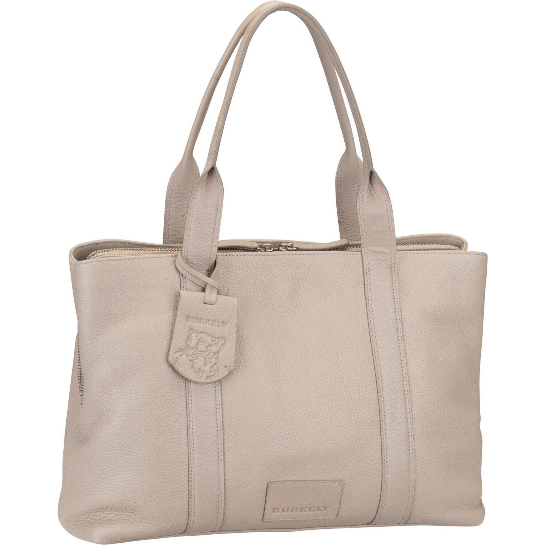 Burkely, Handtasche, Soft Skylar Schultertasche Leder 36 cm Laptopfach, Grau