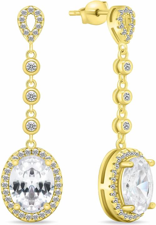 Immagine prodotto Brilio Argento - Eleganti orecchini pendenti placcati oro con zirconi EA969Y