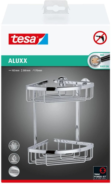 Actual product image tesa ALUXX shower tray incl. adhesive solution without drilling (18 x 18 x 26.5 cm)