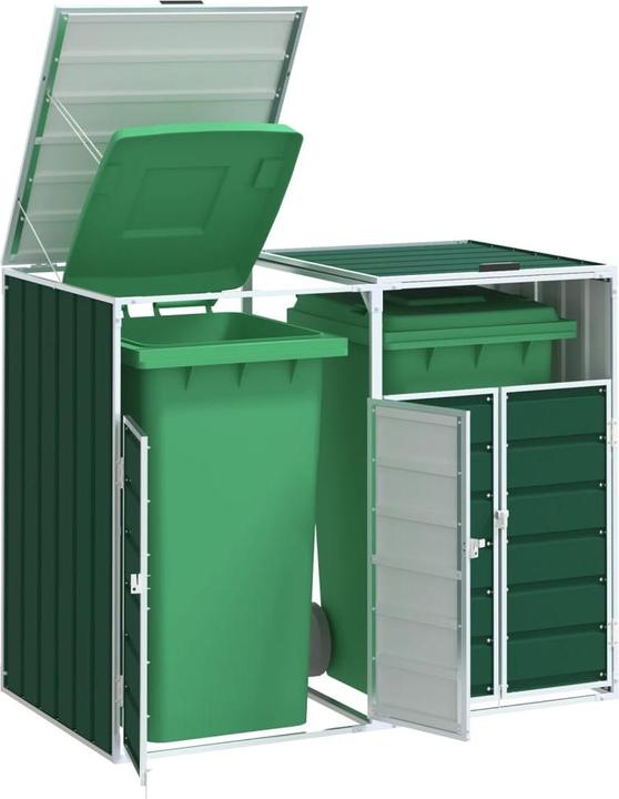 Actual product image VidaXL Waste bin box for 2 tonnes green 144x81x113 cm steel