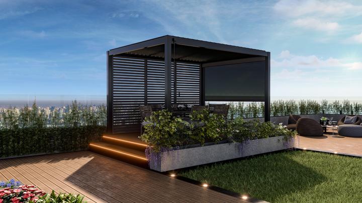 Produktbild Leco Lamellenpergola DELUXE 3x4m anthrazit (400 cm, 300 cm)