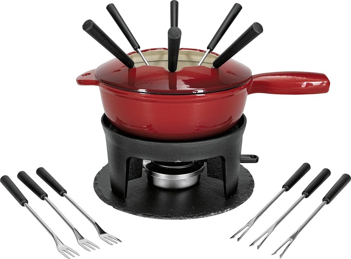 Nouvel Fondue set red/black 16 pcs.