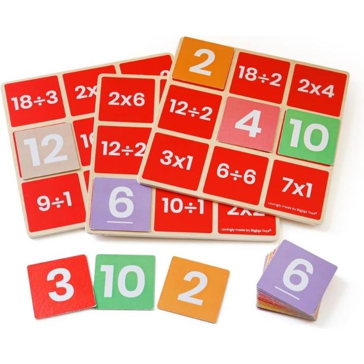 Bigjigs Multiplikation und Division Mathe-Bingo-Spiel (BJ34022)