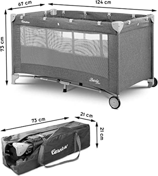Productafbeelding Caretero Reisbed Basic Plus Grafiet (60 x 120 cm)