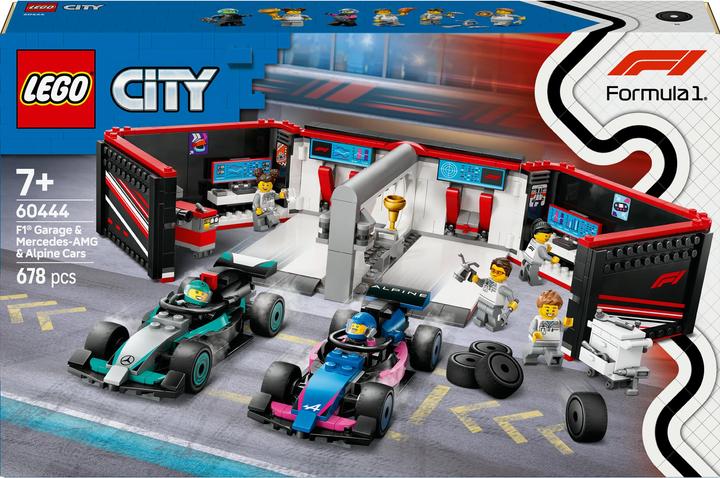 Produktbild LEGO F1 Garage mit Mercedes-AMG & Alpine Rennautos (60444, LEGO City)