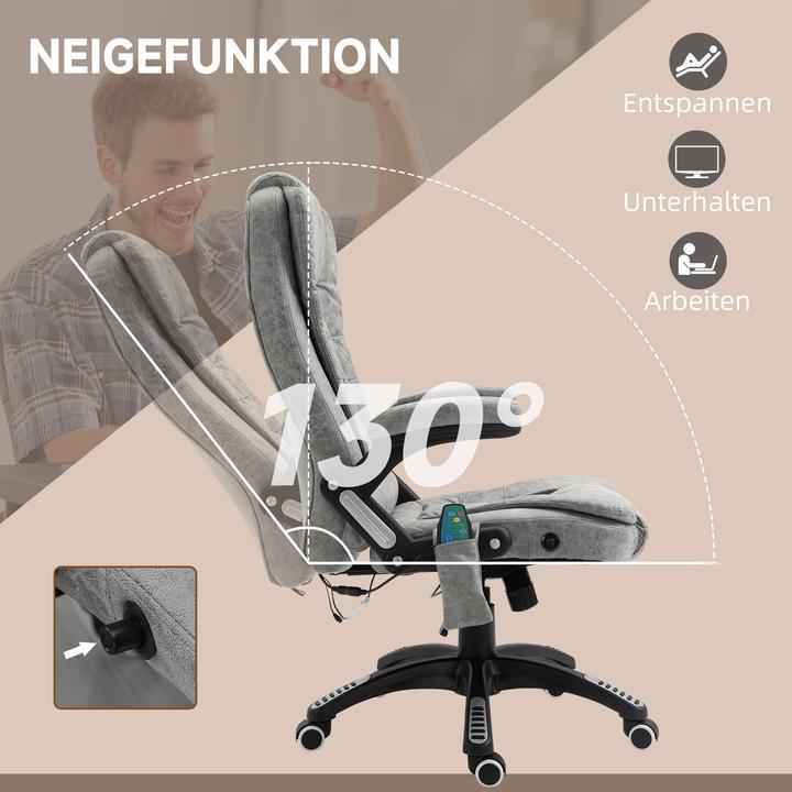 Actual product image Vinsetto Massagestuhl Technologiegewebe (100% Polyester), Schaumstoff Grau (46 - 56 cm)