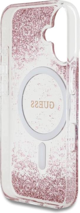 Produktbild Guess HC Resin Bottom Glitter MagSafe iPhone 16 Case - Pink (Apple iPhone 16)