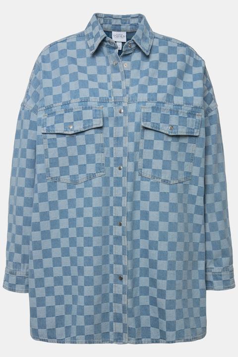 Actual product image Studio Untold Unisex Checked Denim Button Down Shirt (M)