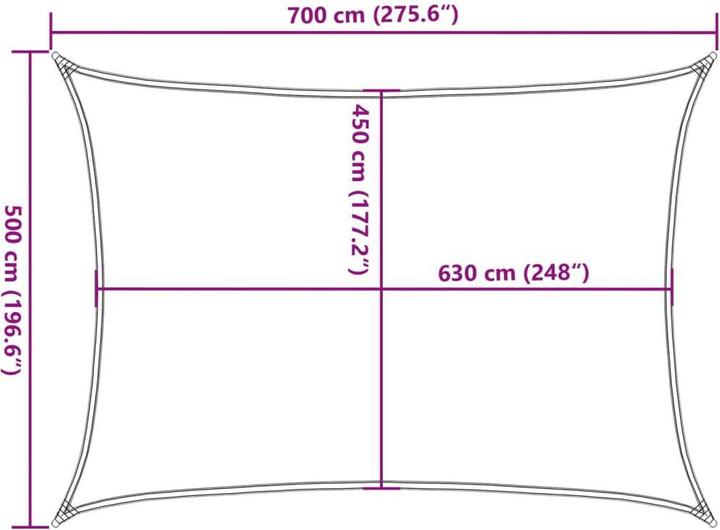 Produktbild vidaXL Sonnensegel (500 x 700 cm)
