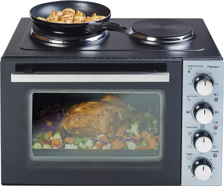 Actual product image Bestron Small kitchen (grill - oven with double hotplate) Incl. rotary spit and convection function