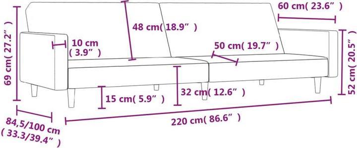 Produktbild vidaXL White man's foot (2-Sitzer)