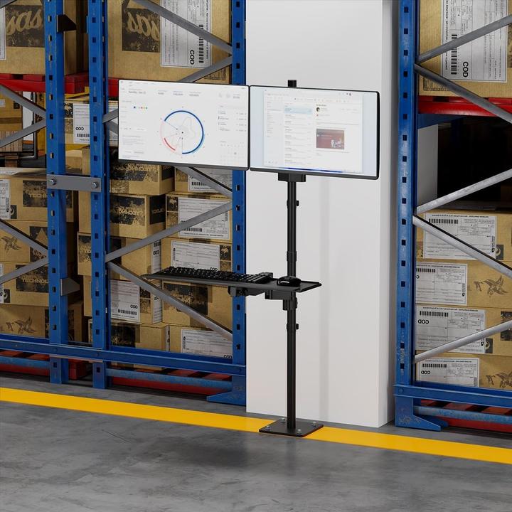 Produktbild myWall My Wall Mobiler Sitz-/Steh-PC-Arbeitsplatz (Boden, 32", 9 kg)