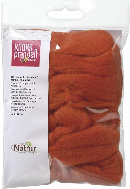 Actual product image Heyda Felting wool 50 g, orange