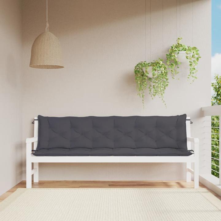 Actual product image VidaXL Garden bench cushions 2 pcs. O x ford fabric (200 x 50 x 7 cm)