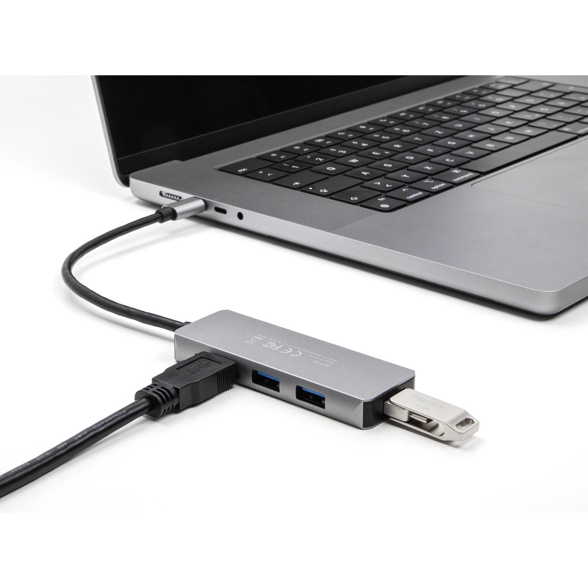 Thumbnail - Delock 63173 (USB-C, 4 Ports), Dockingstation + USB Hub, Schwarz
