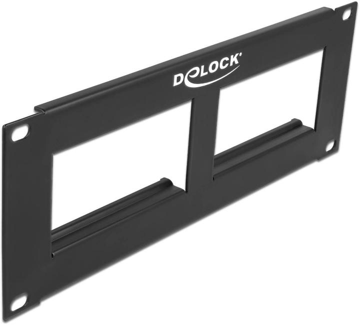 Delock Easy 45 25.40cm (10") patch panel cutout 2 x 90.5 x 45.2 mm, 2 U, black