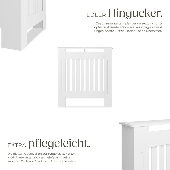 Image du produit tectake Heizkörperabdeckung Vila, im Lamellendesign, mit Ablage