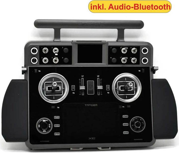 Actual product image FrSky TANDEM XE EU/LBT Glossy black panel Senderset 2,4Ghz Akku, Softcase + Audio-Bluetooth