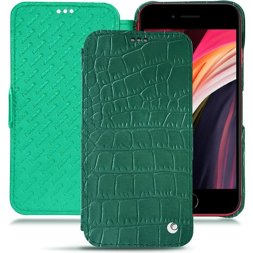 Thumbnail - Noreve Lederschutzhülle horizontal (Apple iPhone SE (3rd Gen), Apple iPhone SE (2nd Gen)), Smartphone Hülle, Grün