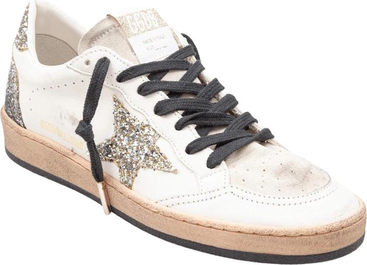 Actual product image Golden Goose ballstar sneakers in leather and suede with applied glitter (39)