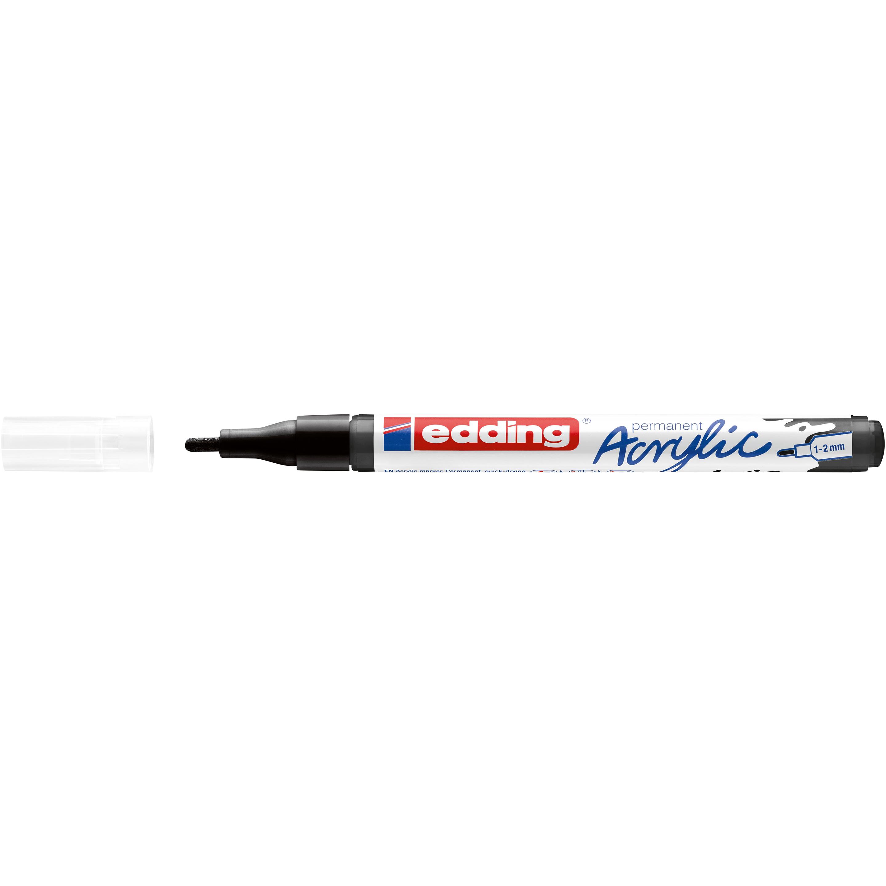 Edding, Marker, Acrylmarker 5300 Fein (Tiefschwarz, 2 mm, 1 x)