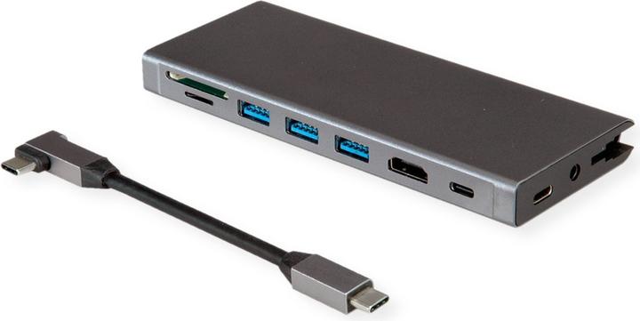 Produktbild Value USB-C Dock HDMI+GbE+3xA+1xC+ 1xTF/SD+1xC PD 1x Audio 4K - Audio/Multimedia - Dig (USB-C)