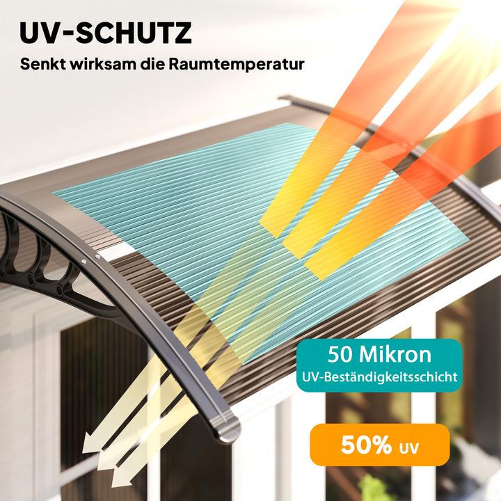 Image du produit Outsunny Vordach Polycarbonat, PP, Aluminium Braun+Schwarz