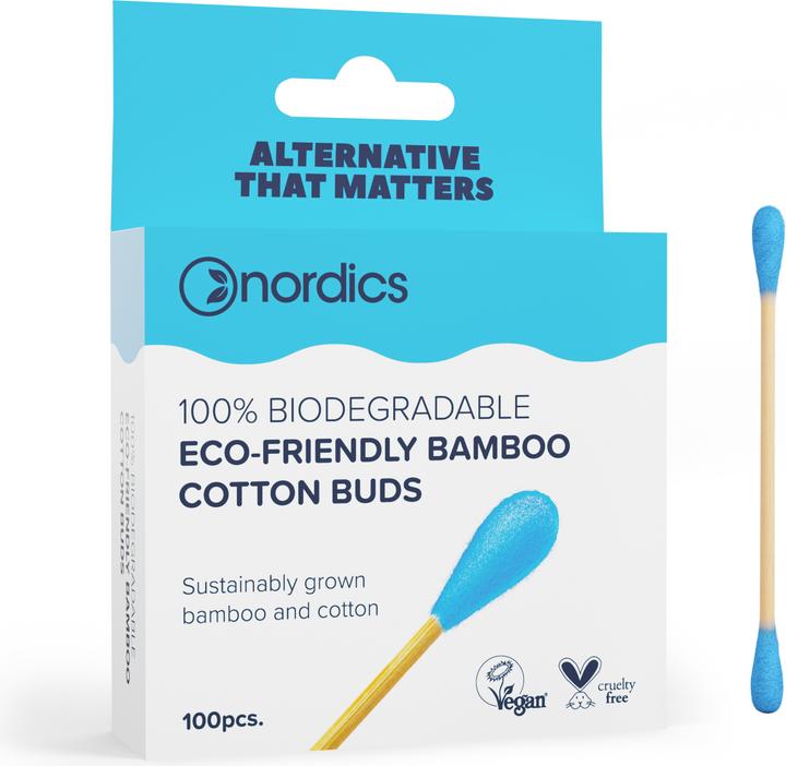 Nordics Boccioli di cotone di bambù Sticksue 100 pezzi.