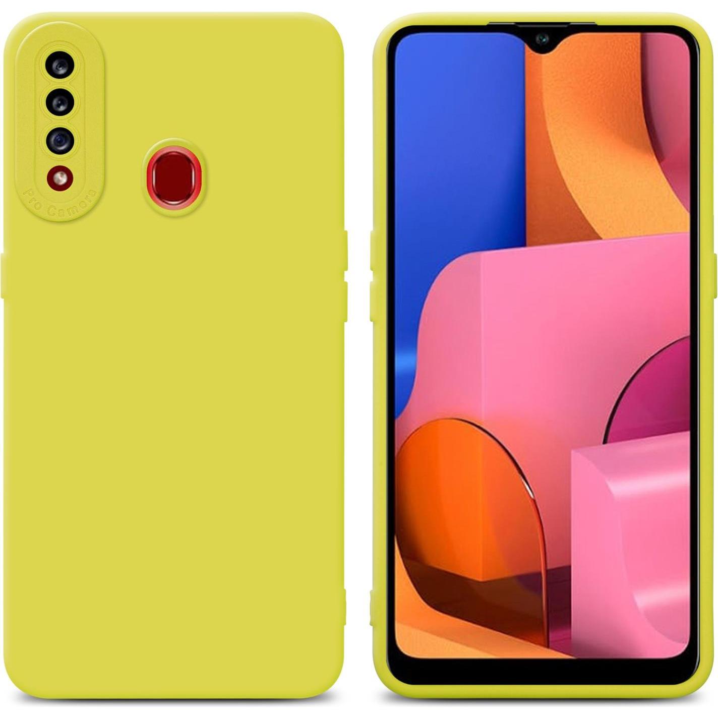Cadorabo Hülle für Samsung Galaxy A20s im TPU Fluid LM162 Style (Samsung Galaxy A20s), Smartphone Hülle, Gelb