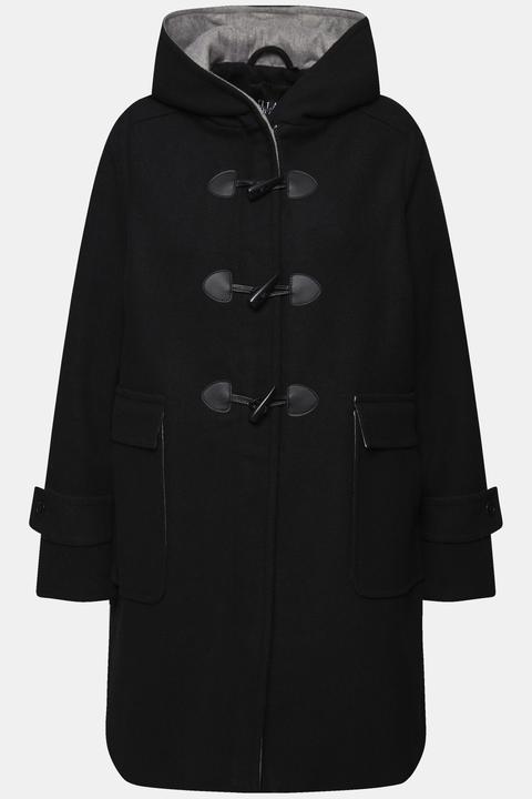 Actual product image Ulla Popken Toggle Button Wool Blend Duffle Coat