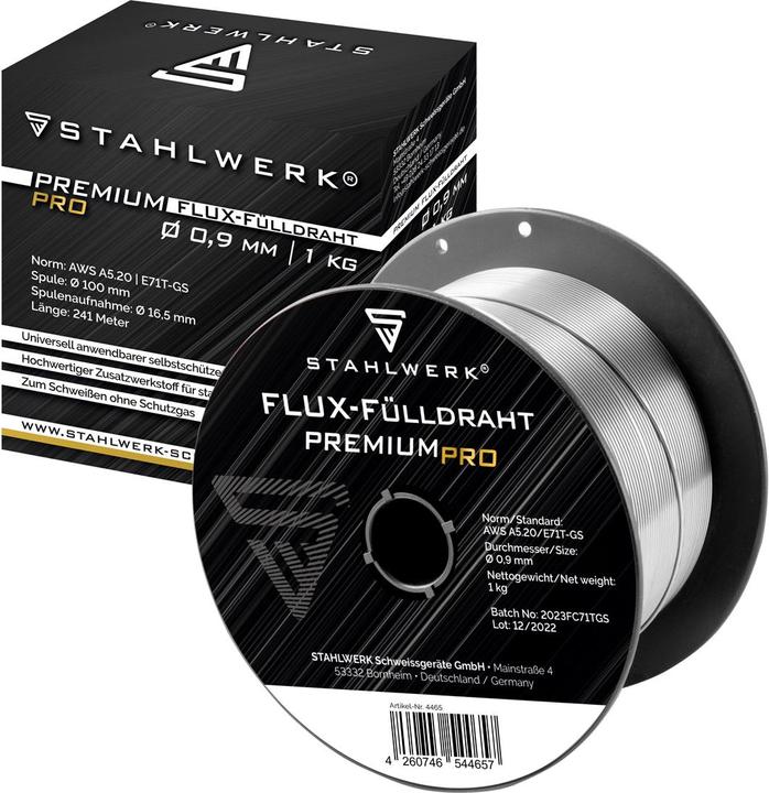 Produktbild Stahlwerk Schweissdraht MIG MAG Premium Fülldraht E71T-GS Ø 0,9 mm S100/D100 1 kg