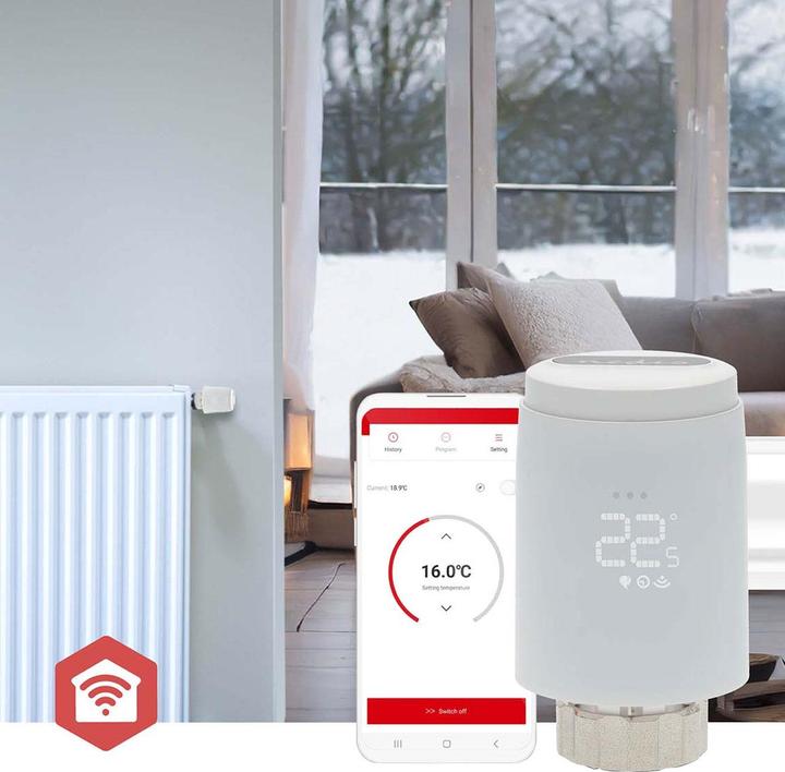 Immagine prodotto Nedis 6er-Set Smartes Heizkörperthermostat inkl. Zigbee-Gateway