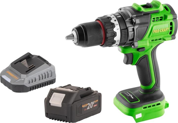 Produktbild Procraft PA18ProBL-BB Akku Schlagbohrschrauber 20 V 180 Nm Brushless + 1x Akku 4,0 Ah + Ladegerät (Schlagbohrschrauber)