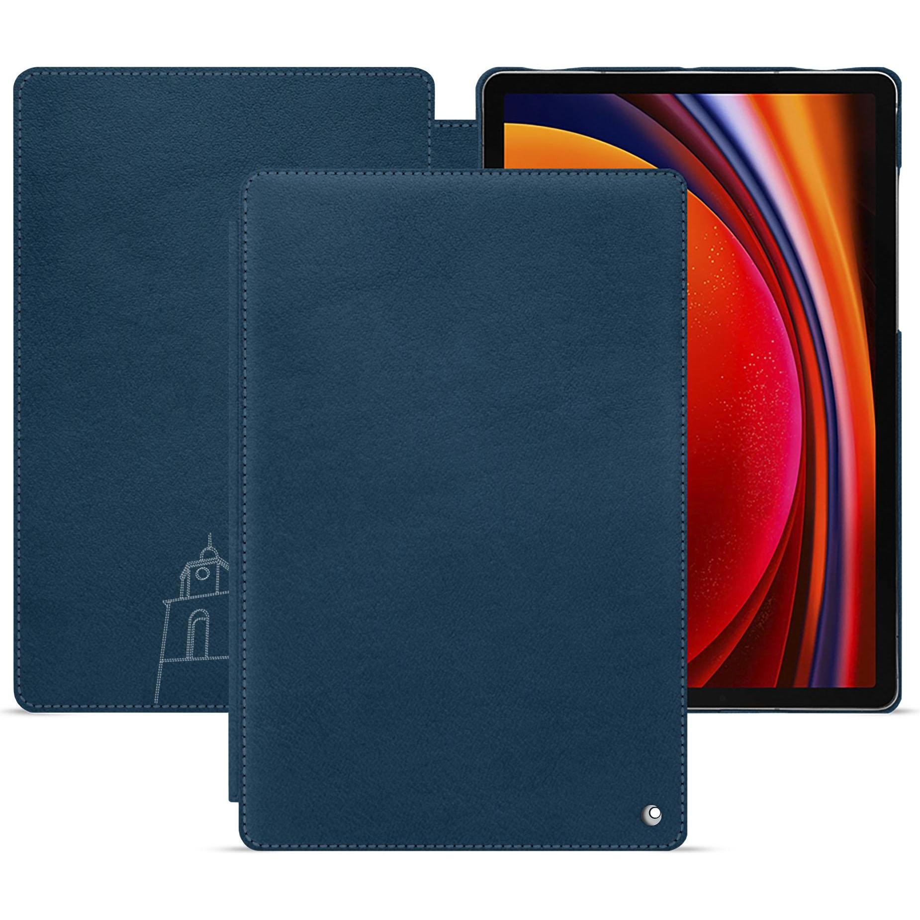 Noreve Lederschutzhülle horizontal (Galaxy Tab S9), Tablet Hülle, Blau