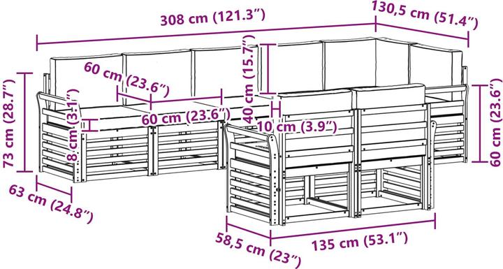 Produktbild vidaXL Outdoor-Sofa