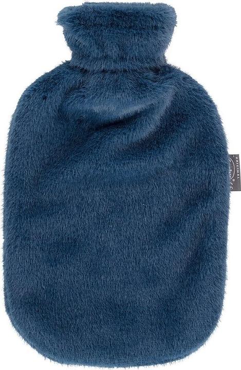 Fashy Bouillotte 2l housse peluche bleue (3.13 l, Bouteille de lit avec housse)
