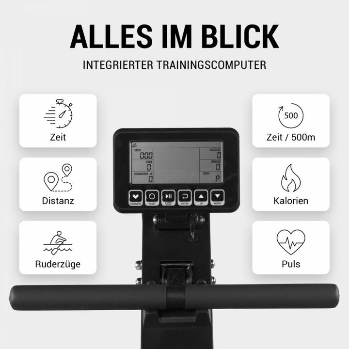 Actual product image Gorilla Sports Water rowing machine with training computer