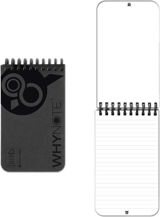Image du produit Whynote Notizbuch A6 WNPBOK01 starter-kit, schwarz (A6, À rayures, Couverture rigide)