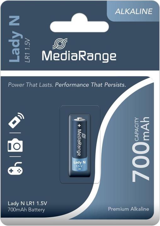 Actual product image MediaRange Premium Alkaline Battery, Lady N|LR1| (1 pcs., N, 700 mAh)