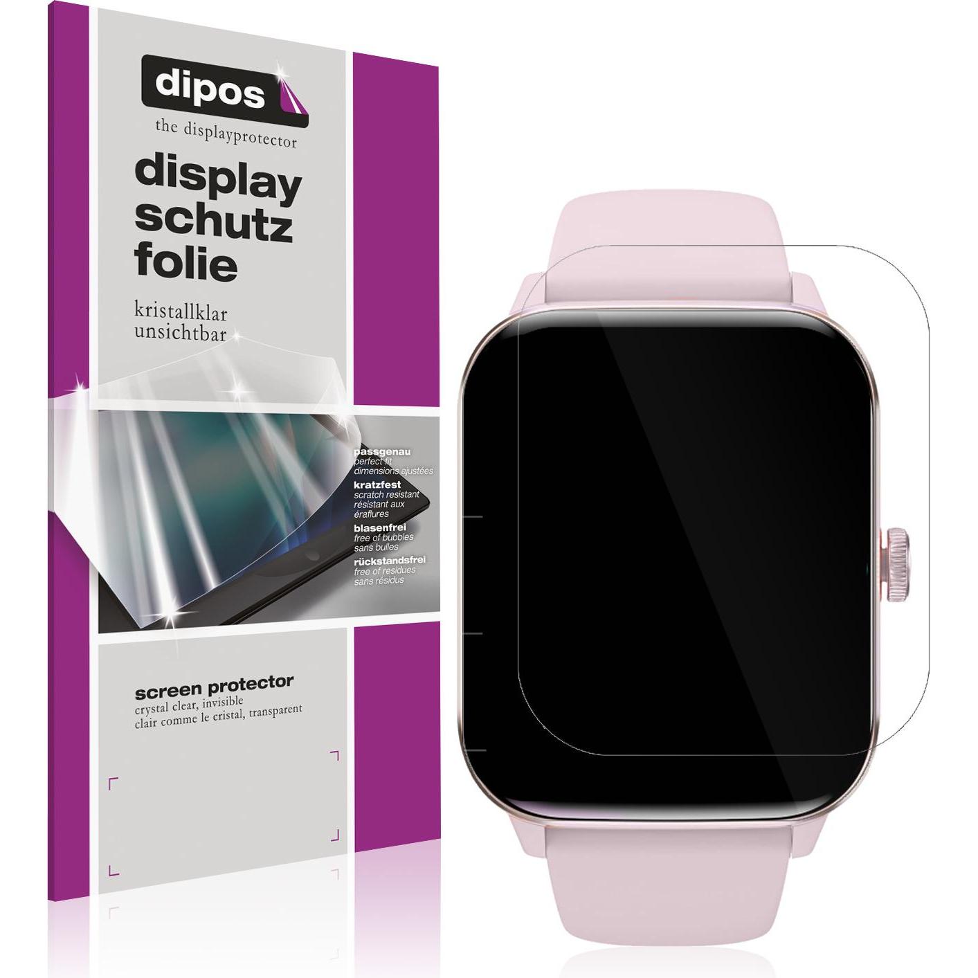 Dipos Schutzfolie Klar für Zaisia QS30 1.85 Zoll, Smartwatch Schutzfolie, Transparent
