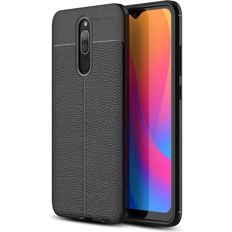 Screenguard Xiaomi Redmi 8A Hülle Leather Design TPU Cover (Xiaomi Redmi 8A), Smartphone Hülle, Schwarz