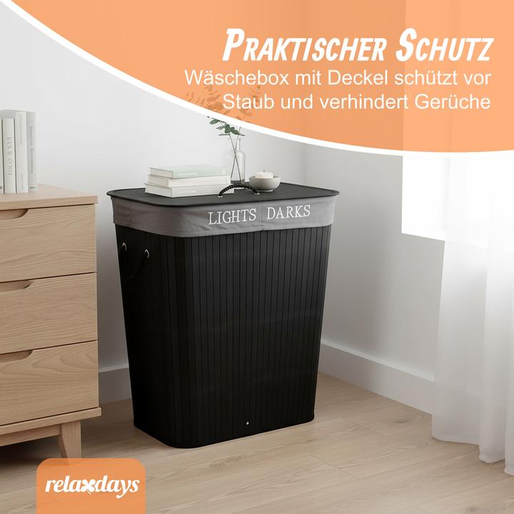 Actual product image Relaxdays Bamboo laundry bin (105 l)